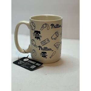 Philadelphia Phillies 15oz Ceramic Coffee Mug The Memory Company Cream Black MLB